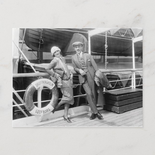 Greta Garbo und Mauritz Stiller 1925 Postkarte (Vorderseite)