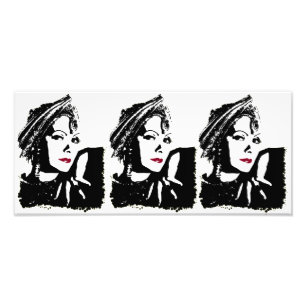 Greta in Schwarz-Weiß Fotodruck