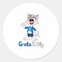 Greta Kitty Rund Sticker