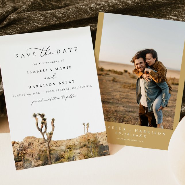 GRETA Watercolor Joshua Tree Foto Save the Date Einladung (Von Creator hochgeladen)