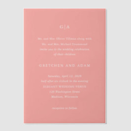 Gretchen Coral Pink Elegant Wedding