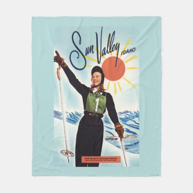 Gretchen Fraser Anzeige-Plakat Fleecedecke (Vorderseite)
