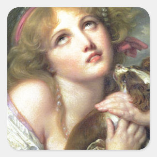 Greuze Papillon/Phalene "Fidelity" Quadratischer Aufkleber