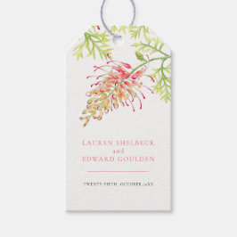 Grevillea Aquarell Hochzeitskoralle weiß Geschenkanhänger