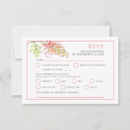 Grevillea Aquarell Hochzeitsmöglichkeiten UAWG RSVP Karte