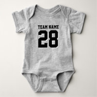 Grey and Black Football Jersey Sports Baby Romper
