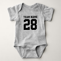Grey and Black Football Jersey Sports Baby Romper