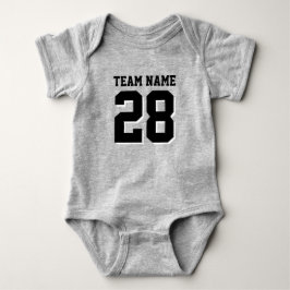 Grey and Black Football Jersey Sports Baby Romper Strampler