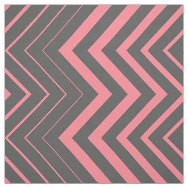 Grey and Pink Zigzag Zickzack Stoff (Muster)