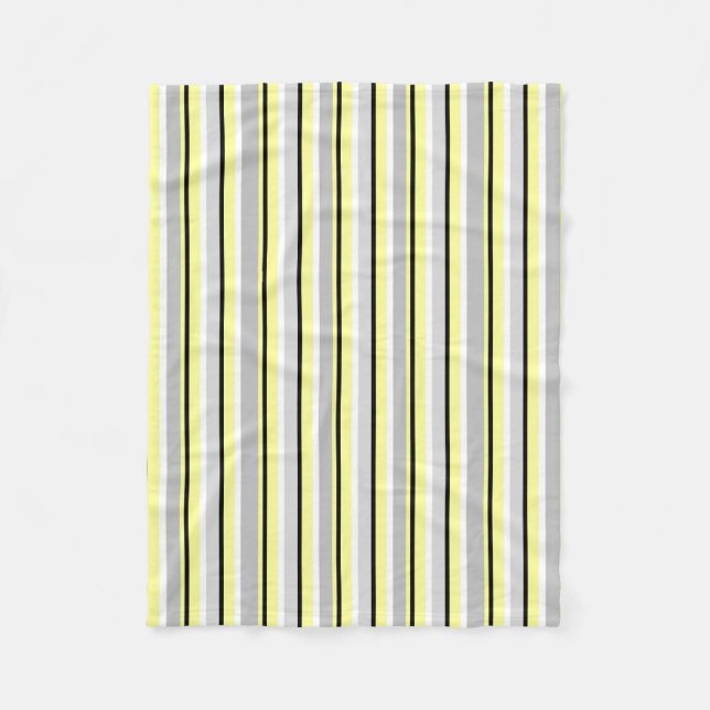 Grey and Yellow Stripes Fleecedecke (Vorderseite)