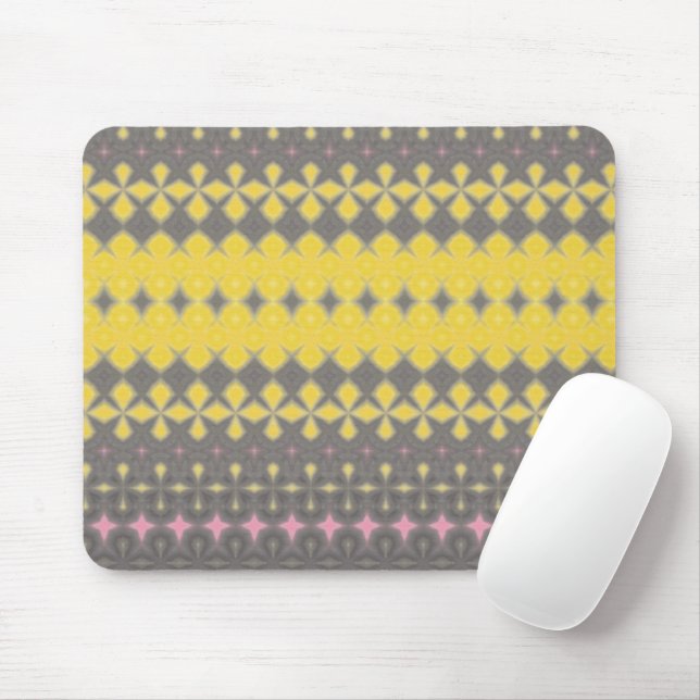 Grey and Yellow Stylish Mouse pad Mousepad (Mit Mouse)
