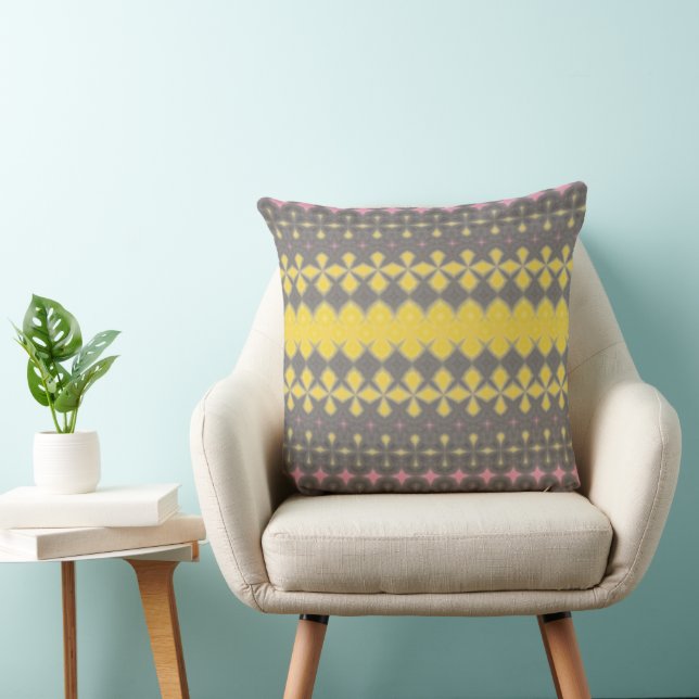 Grey and yellow Throw Pillow Kissen (Stuhl )