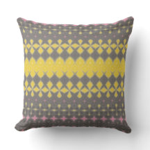 Grey and yellow Throw Pillow