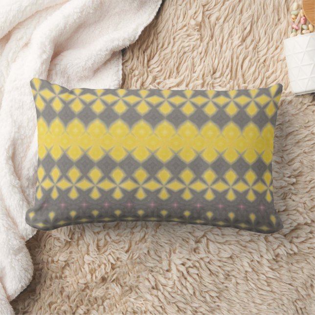 Grey and yellow Throw Pillow Lendenkissen (Decke)