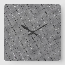 Grey Bild, Into Rechtecke, glow Wire Quadratische Wanduhr
