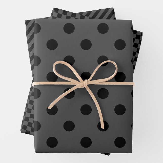 Grey & Black Wrapping Paper Sheets Geschenkpapier Set (Von Creator hochgeladen)