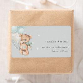 Grey Blue Bar Balloon Floral Bunch Herzadresse