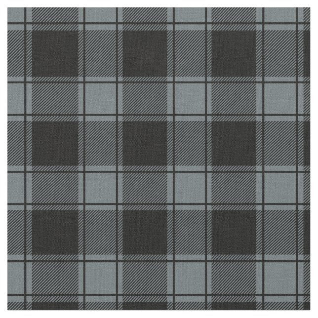 Grey Blue & Black Buffalo Plaid Stoff (Nahaufnahme)