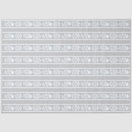 Grey Bone Inlay Floral Border Decoupage Paper  Seidenpapier