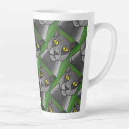 Grey cat Latte Mug Milchtasse