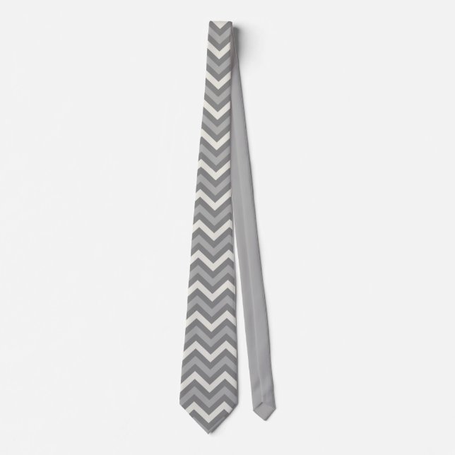Grey Chevron Krawatte (Vorderseite)