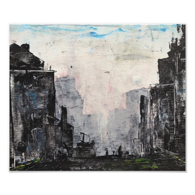 Grey City Abstract Print, Value Poster Paper  (Vorne)