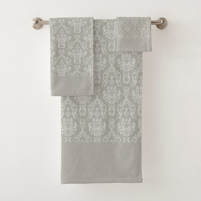 Grey Damask  Badhandtuch Set (Insitu)