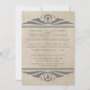 Grey Elegant Deko Wedding Invite Einladung