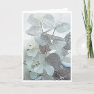 Grey Foliage and White Blooms Condolence Card Karte