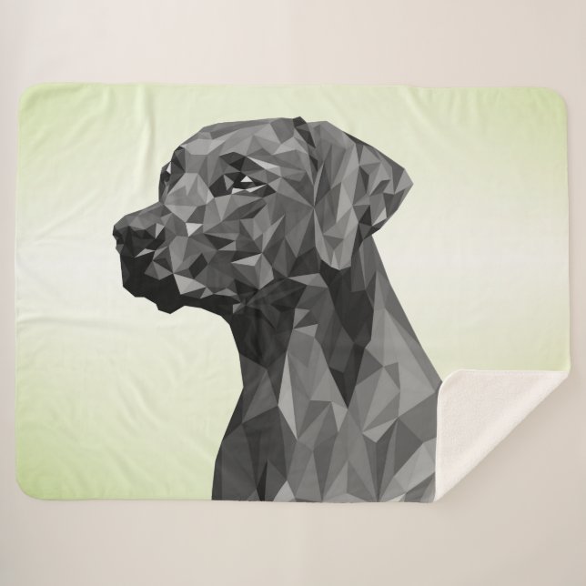 Grey Geometric Dog Green Sherpadecke (Vorderseite (Horizontal))