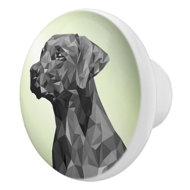 Grey Geometric Dog grün Keramikknauf (Rechts)