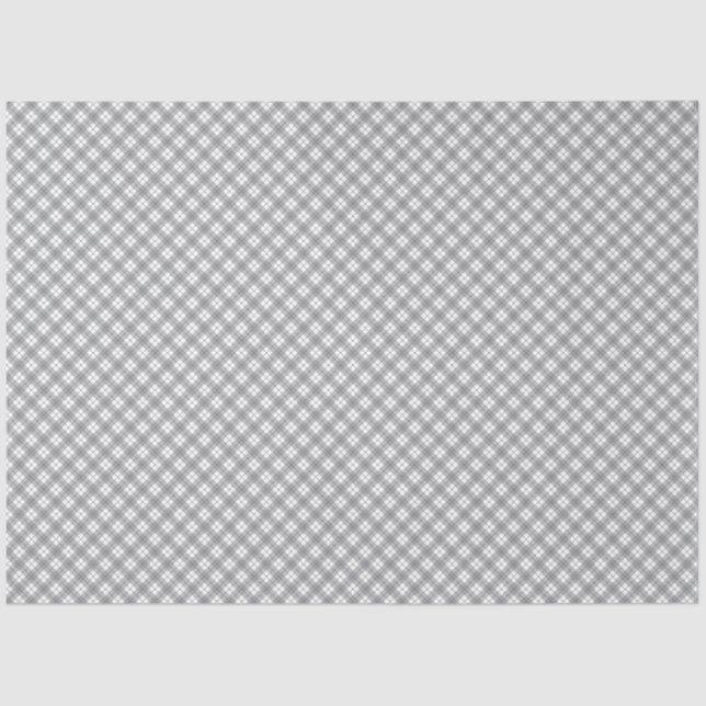 Grey Gingham Tissue Paper Seidenpapier (Vorderseite)