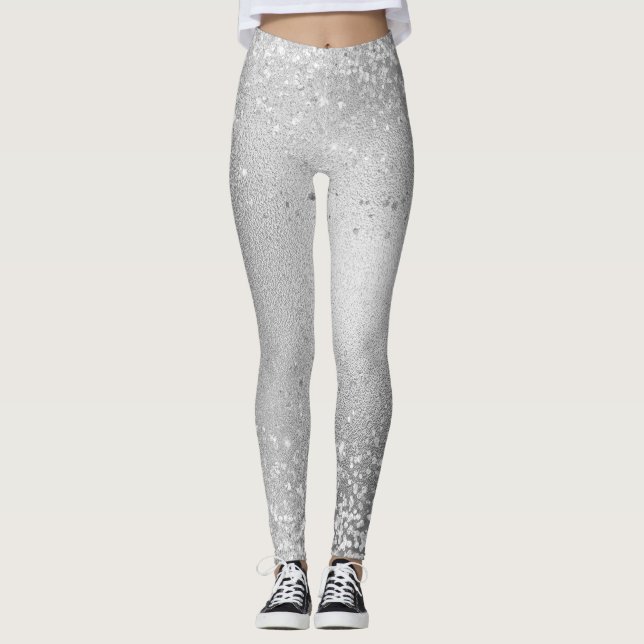 Grey Glitter Sparkles Leggings (Vorderseite)