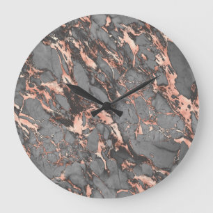 Grey gold rose marble modern design große wanduhr