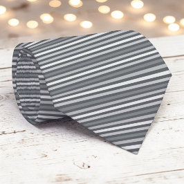 Grey Gray Color Stripes Necktie Krawatte