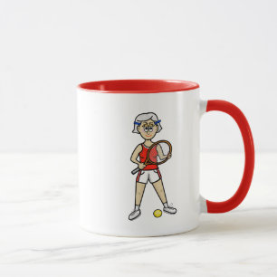 Grey Hair Female Tennis Tasse