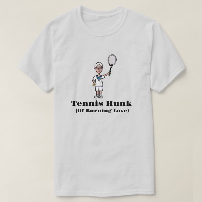 Grey Hair Tennis Hunk T - Shirt (Design vorne)