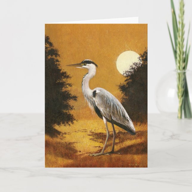 Grey Heron Greetings Card Karte (Vorderseite)