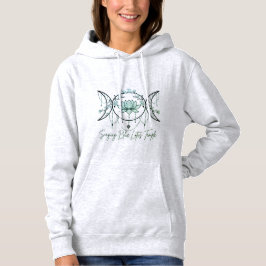 Grey Hoodie, Triple Goddess & Lotus Green  Hoodie