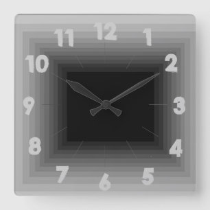 Grey Infinity Design Clock 4 Quadratische Wanduhr