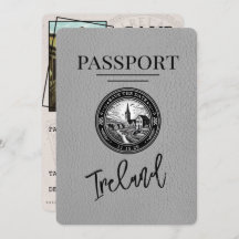 Grey Ireland Passport Save the Date