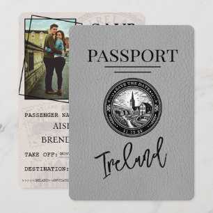 Grey Ireland Passport Save the Date