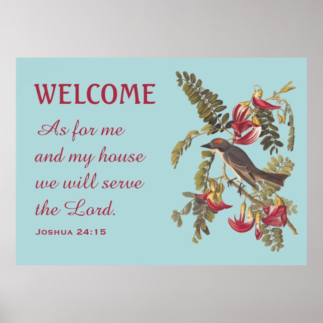Grey Kingbird und Bible Verse Poster (Vorne)