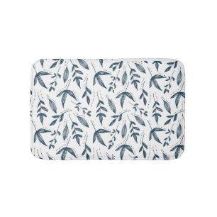Grey Leaf Pattern Badematte