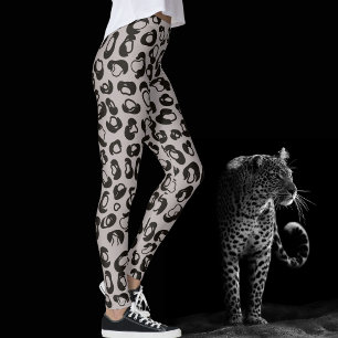 Grey Leopard Safari Print Leggings