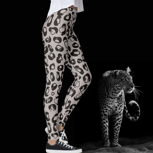 Grey Leopard Safari Print Leggings (Von Creator hochgeladen)