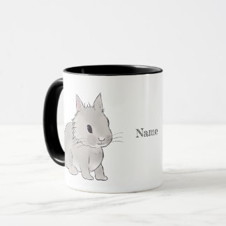 Grey lionhead bunny  tasse