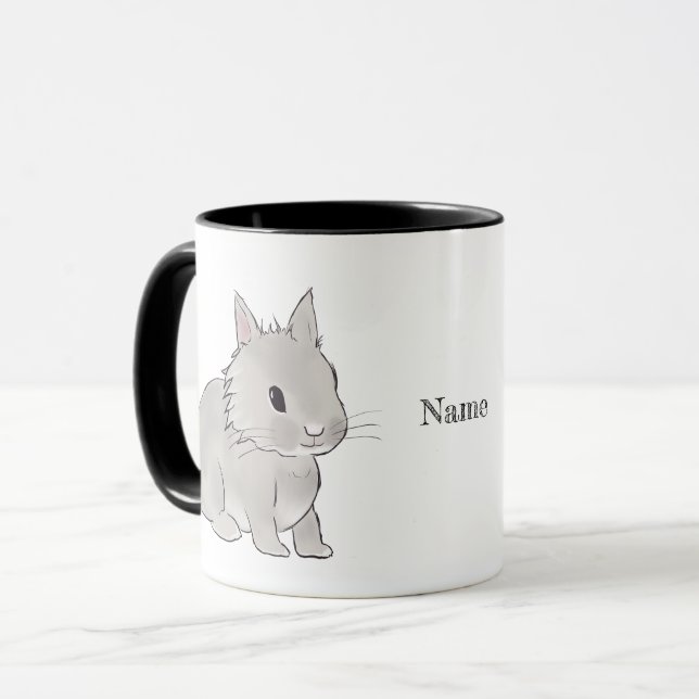 Grey lionhead bunny  tasse (Vorderseite Links)
