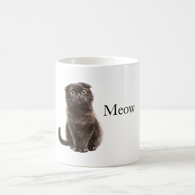 Grey Meow Cat Kaffeetasse (Mittel)