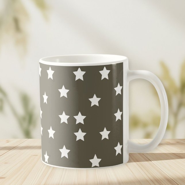Grey Mug with White Stars Kaffeetasse (Von Creator hochgeladen)